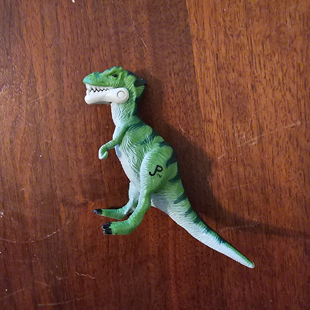 Vintage 1993 Jurassic Park Kenner T-Rex Dinosaur Action Figure Green JP Logo Toy